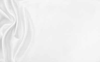 Smooth elegant white silk or satin luxury cloth texture as weddi