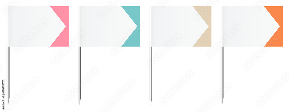 Naklejka premium 4 Flag Pins Arrows White/Retro