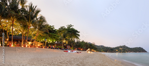 Photography Evening Phangan beach with white sand and cristal clear water