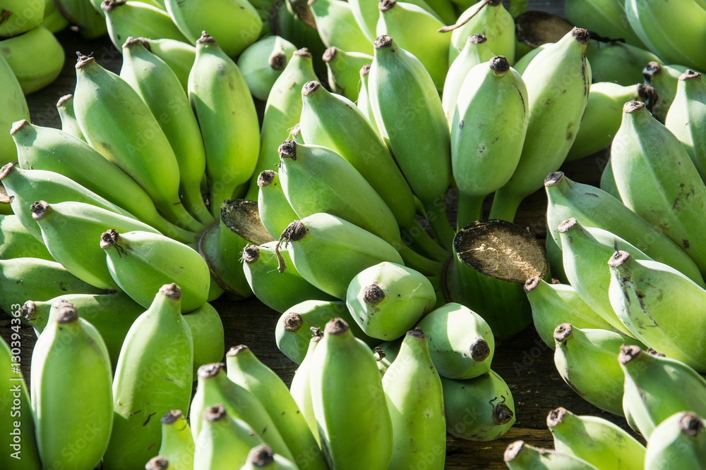 Green bananas background