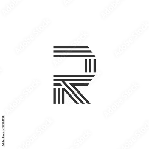 Capital letter R Made of of three stripes . creative letter R stripes Logo, monogram, emblem trendy design.