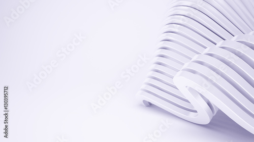 White, glowing, light 3d background with geometrical shapes.