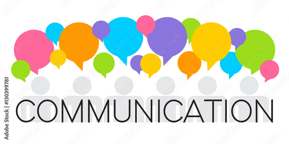 people icons with chat speech bubbles, illustration of a communication concept