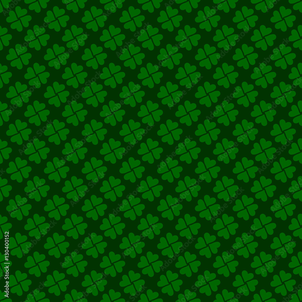 Seamless four clover vector pattern wallpaper.  St patrick's day irish clover.