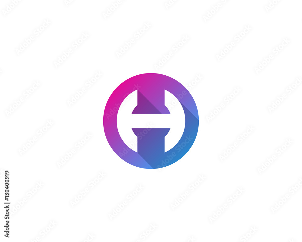 Letter H Circle Logo Design Element Letter H Circle Logo Design Element