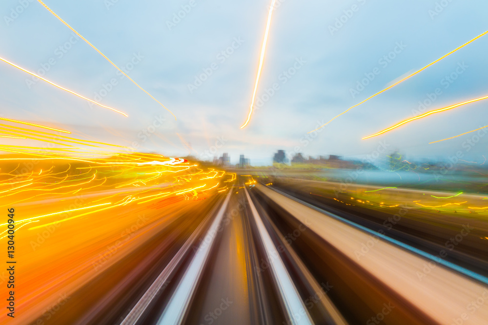 Speed motion in urban highway road tunnel
