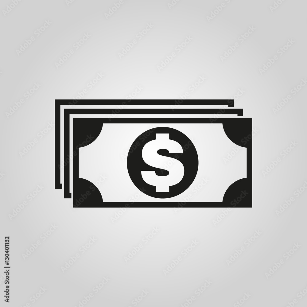 Money icon. Dollar and cash, coin, currency, bank symbol. Flat design. Stock - Vector Money icon. Dollar and cash, coin, currency, bank symbol. Flat design. Stock - Vector