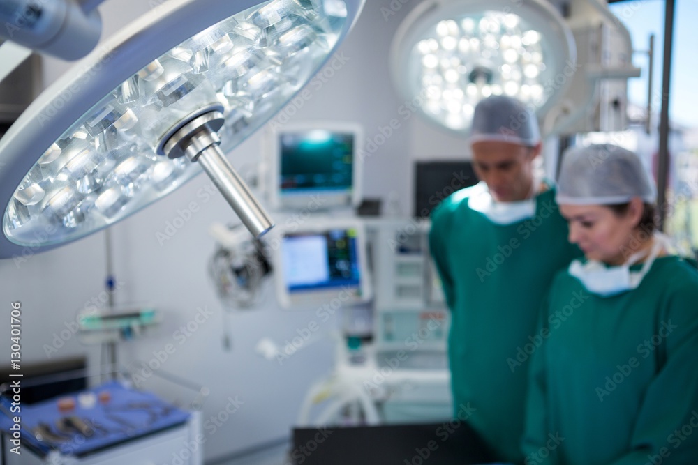 Close-up of surgical light