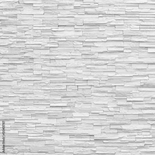 pattern of decorative slate stone white wall surface