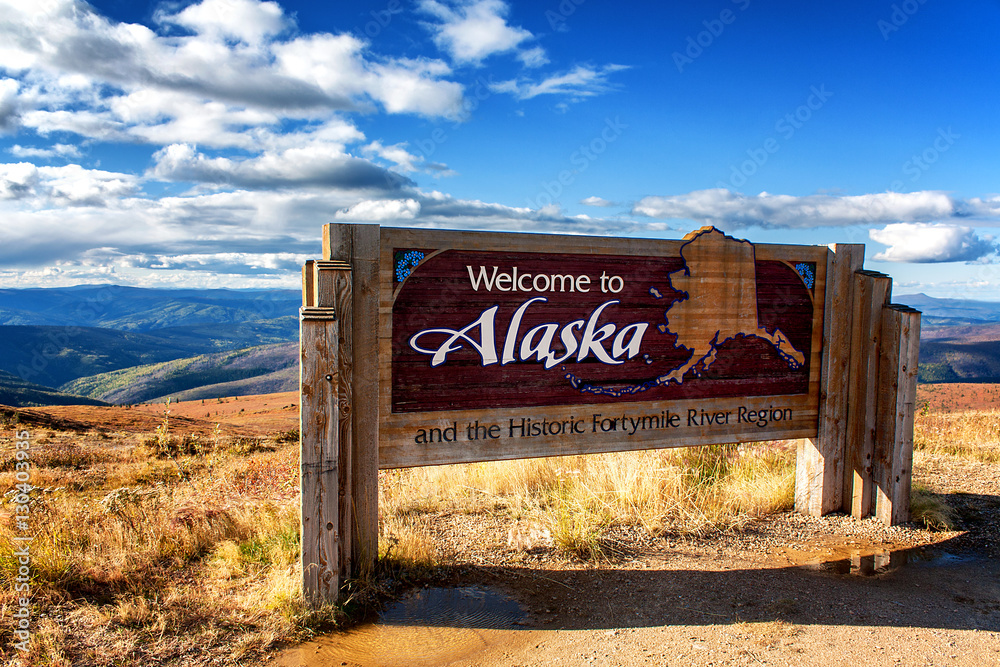 Fototapeta premium Alaska Welcome Sign
