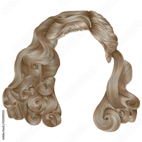 trendy woman hairs  kare blond colors . beauty fashion .
 retro style curls . realistic 3d .

