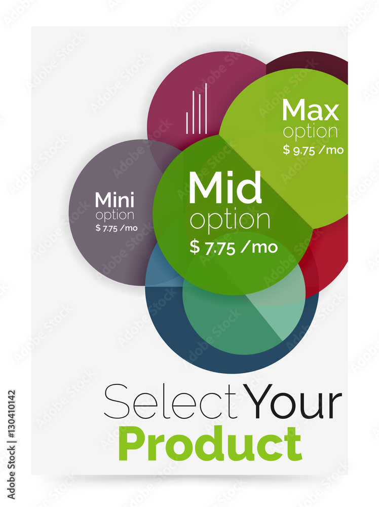Circle business brochure template with options Circle business brochure template with options