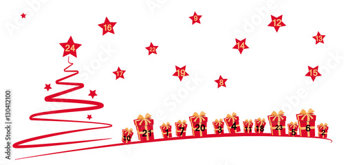 Scribble Tree - Calendar Stars and Gifts