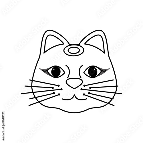 maneki neko lucky cat icon vector illustration graphic design