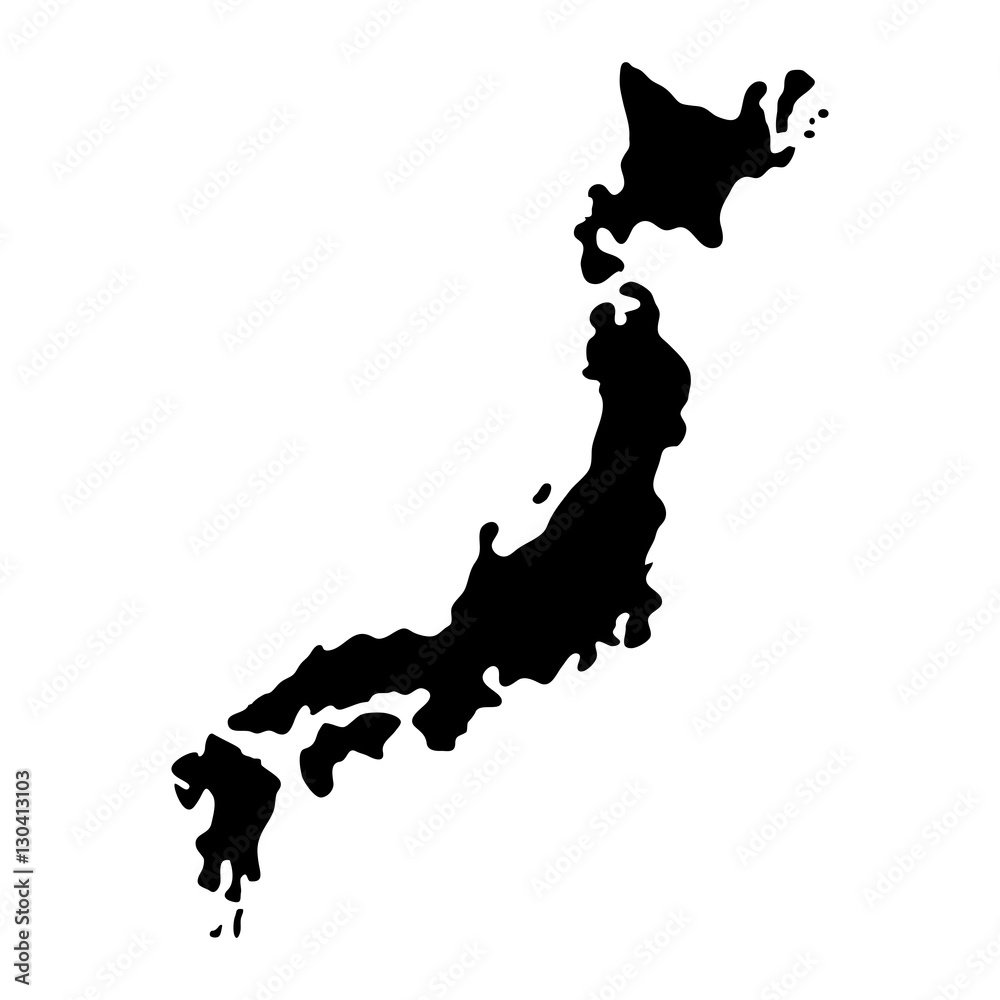 Fototapeta Japan country map icon vector illustration graphic design
