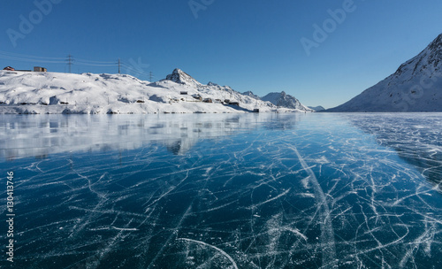 Lago Bianco ghiacciato - Passo del Bernina photo