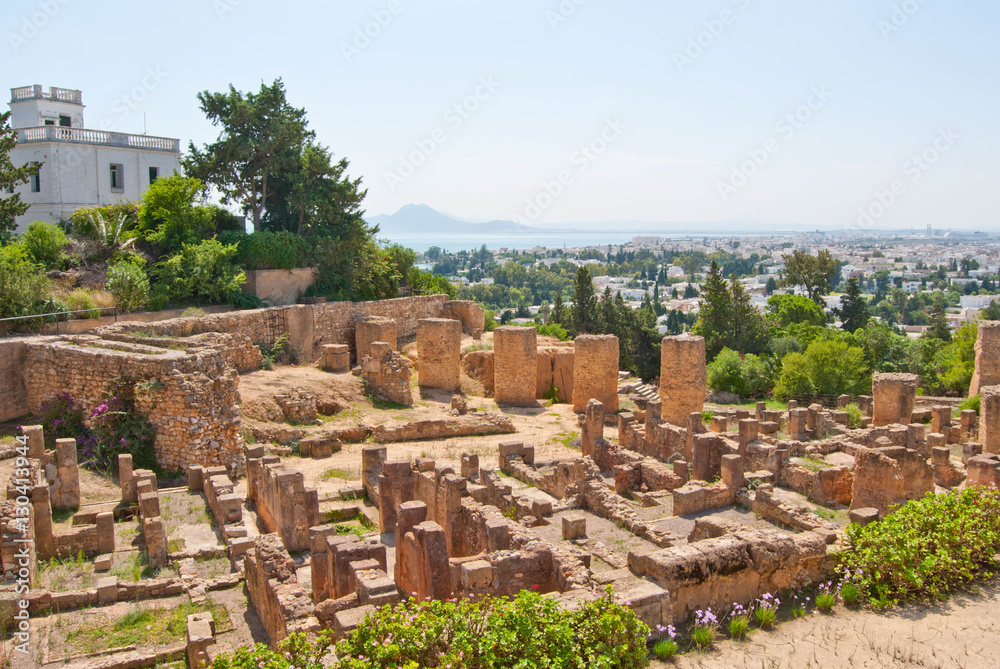 Carthage ancient ruins in Africa, Tunisia