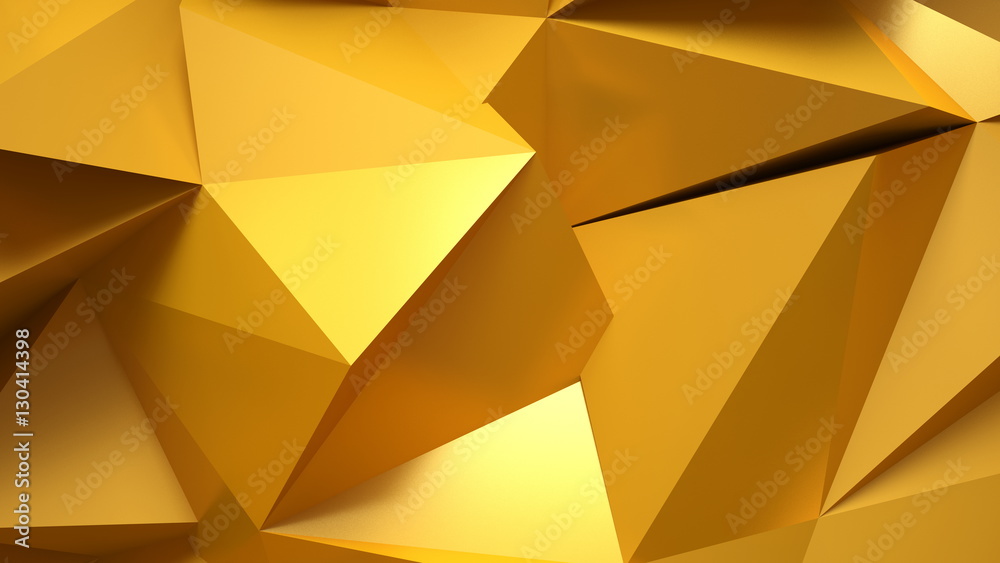 Elegant golden background with abstract shapes. Metal, luxury, p