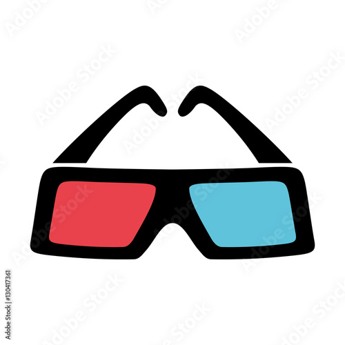 cinema 3d glasses icon vector illustration graphic design