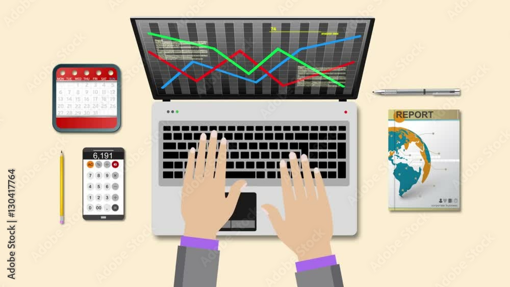 Businessman writes a report, data analysis, statistical calculations, analytical development. Ultra High Definition 4K animation video, seamless loop. Businessman writes a report, data analysis, statistical calculations, analytical development. Ultra High Definition 4K animation video, seamless loop.