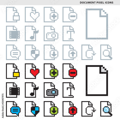 document pixel icons