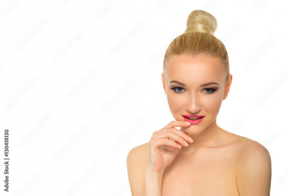 Portrait of woman with beautiful face. Skin care concept. Young Portrait of woman with beautiful face. Skin care concept. Young