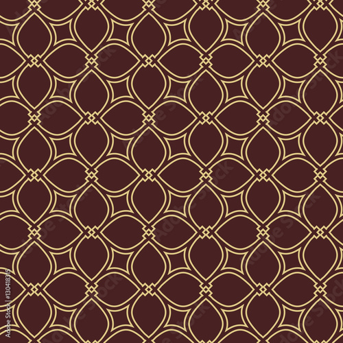 Seamless vector golden ornament. Modern background. Geometric pattern with repeating elements