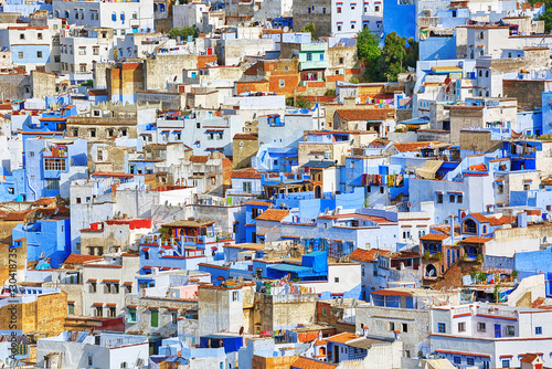 View of the famous blue city Chefchaouen in Morocco. © Anette Andersen