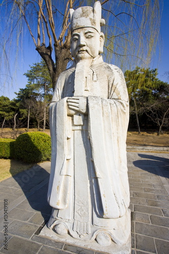 Statue of a high civil official, advisor to the emperor, on Spirit Way at Ming Tombs site, Changling, Beijing, China photo