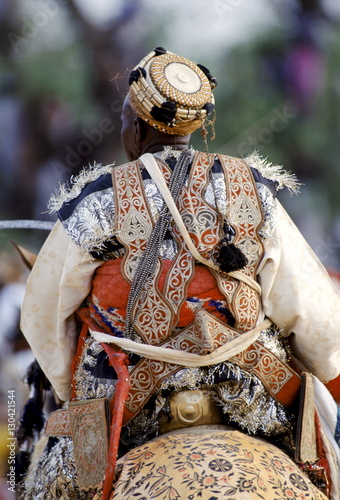 Nigerian chief at tribal gathering durbar cultural event at Maiduguri in Nigeria, West Africa photo