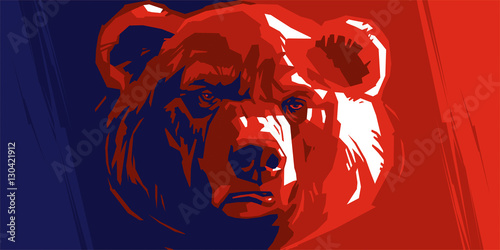 Abstract angry bear