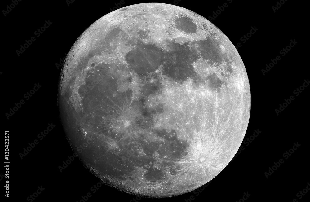 Naklejka premium 12/12/2016 - Moon in waxing gibbous phase. Taken by my telescope and cared by me in post production for details and quality.