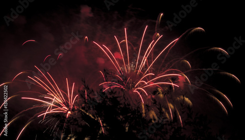 display of pyrotechnics on New Year's Eve