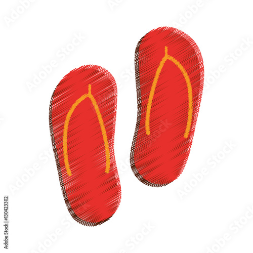 Flip flops beach sandals icon vector illustration graphic design