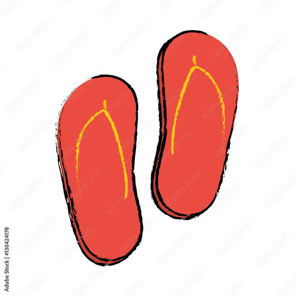 Flip flops beach sandals icon vector illustration graphic design Flip flops beach sandals icon vector illustration graphic design