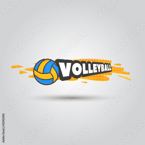 Ball symbol Volleyball Logo Badge. Sport emblem element