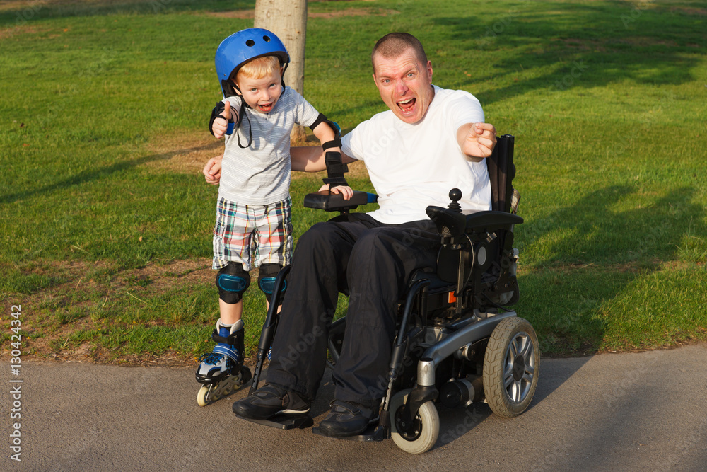 We rollerblading with son We rollerblading with son