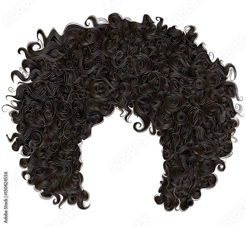 trendy curly  african black  hair  . realistic  3d . fashion beauty style . photo