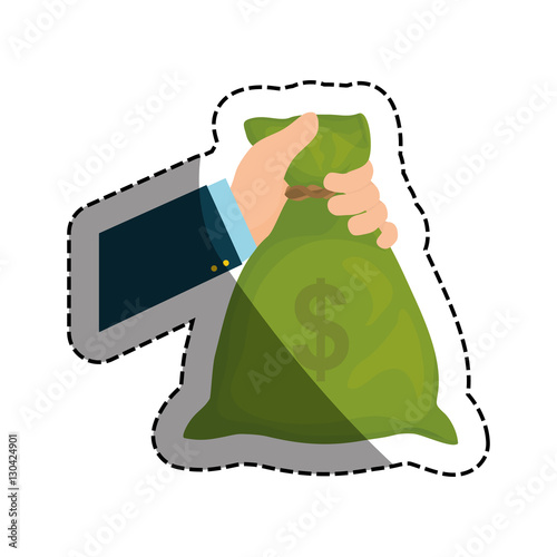 Bag of money icon vector illustration graphic design