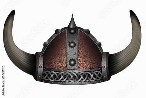 viking in  horned helmet . mask  man  