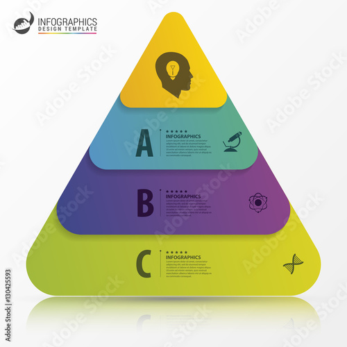 Infographic design template. Pyramid concept. Vector
