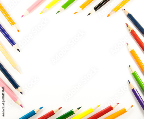 frame of colored pencils