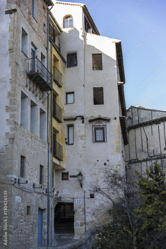 Travel, Old and typical houses of the Spanish city of Cuenca, wo