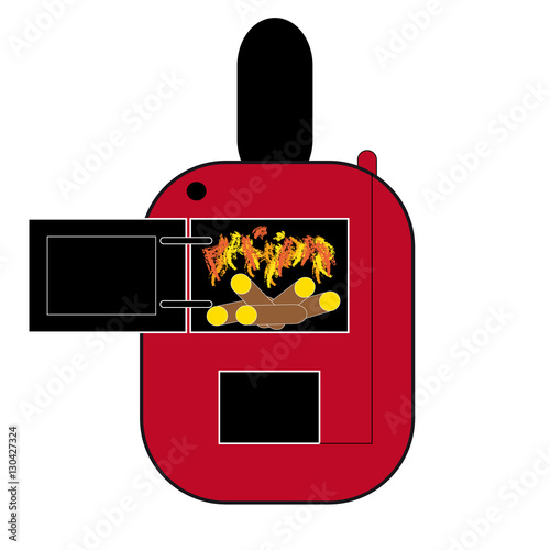 Fire wood boiler on white background