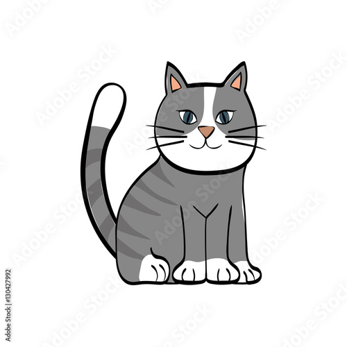 Cute cat cartoon icon vector illustration graphic design