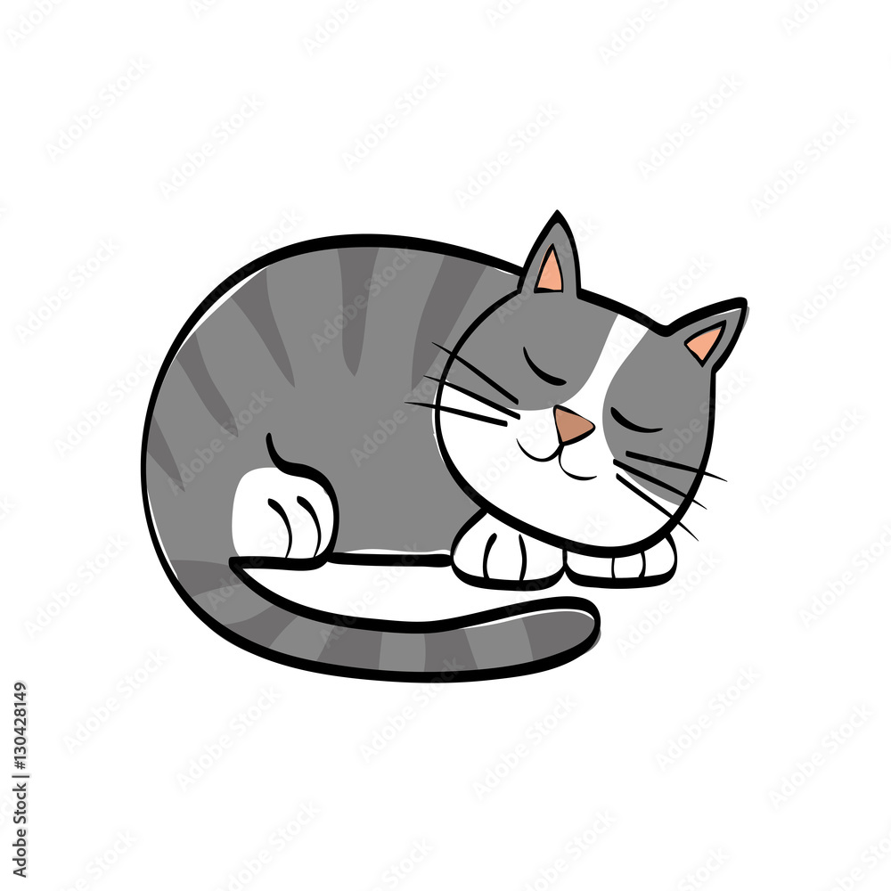 Cute cat cartoon icon vector illustration graphic design