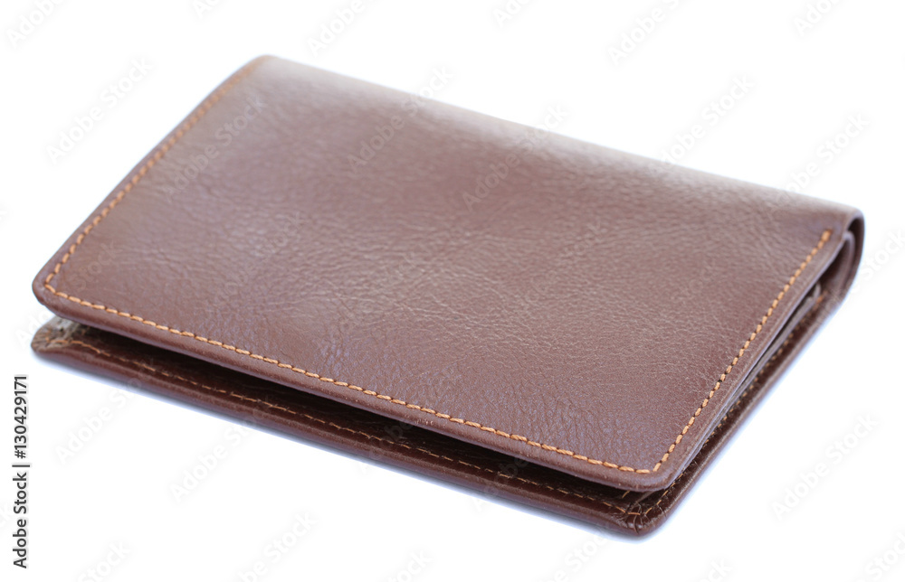 Brown leather wallet isolated on white background Brown leather wallet isolated on white background