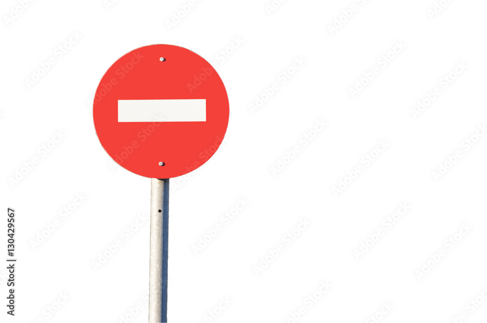 circular prohibited road sign close up no background circular prohibited road sign close up no background