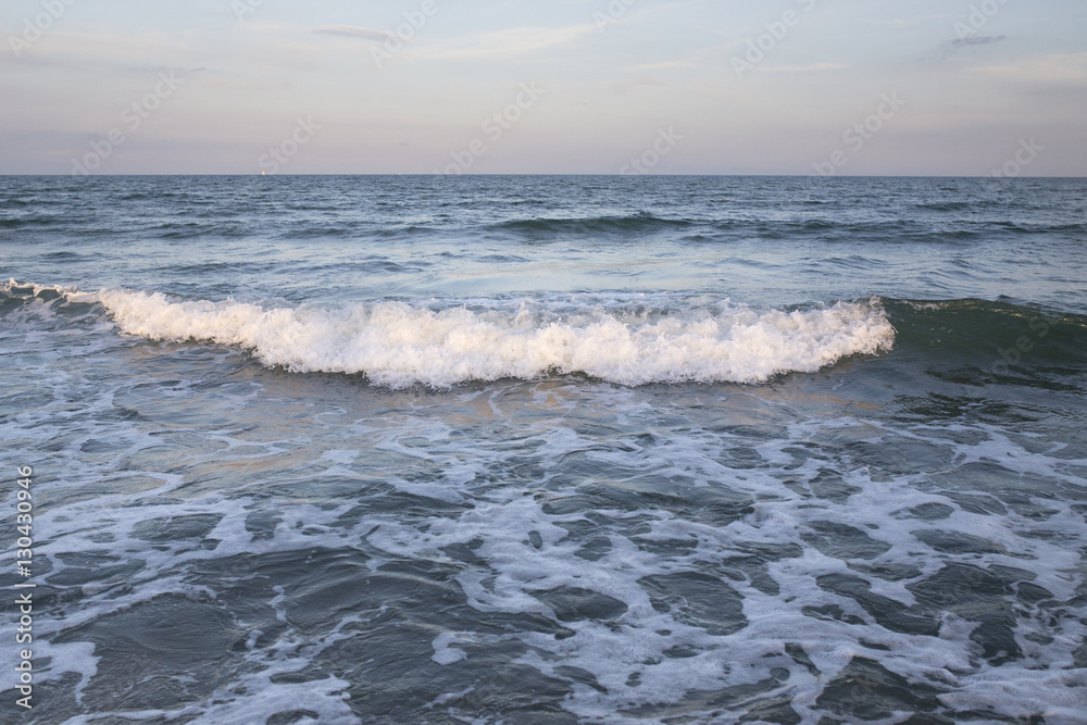Deep blue sea waves splashing, Catania, Sicily coast Deep blue sea waves splashing, Catania, Sicily coast