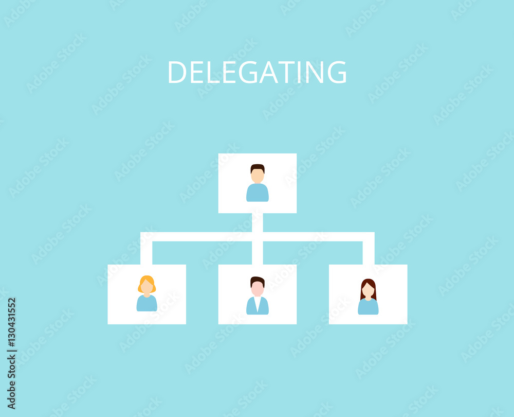 Assignment tasks concept flat vector illustration. Delegating and Organization Structure icon. Assignment tasks concept flat vector illustration. Delegating and Organization Structure icon.